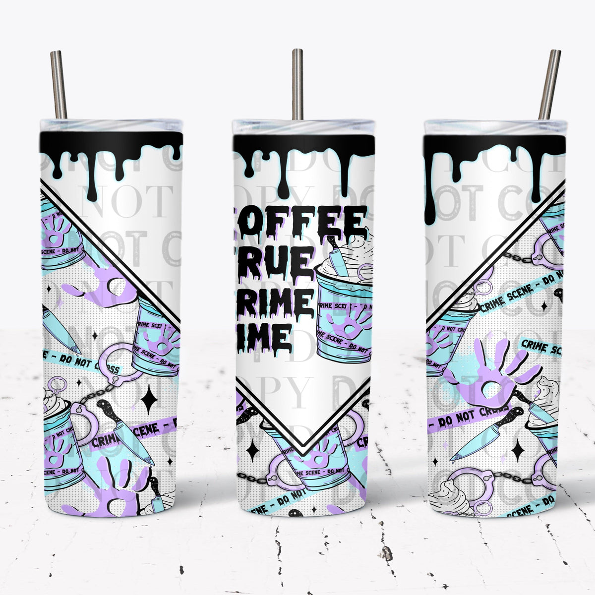 Blue True Crime Tumbler Wrap