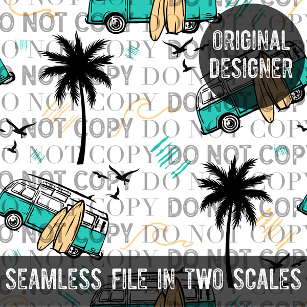 Beach seamless files, boho beach seamless pattern, beach wallpaper seamless  file for fabric, summer seamless files, seamless file pack Sticker for  Sale by SkyyDesignsCo