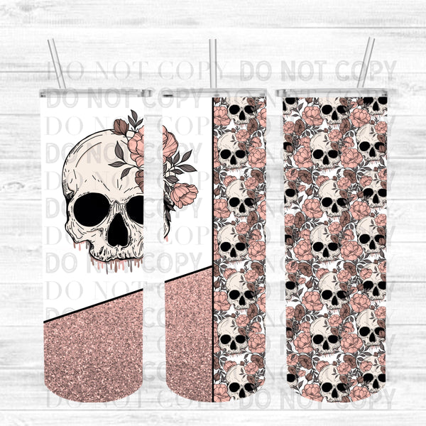 Floral Skull Tumbler Wrap  Cerra's Shop Creates   